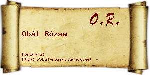 Obál Rózsa névjegykártya